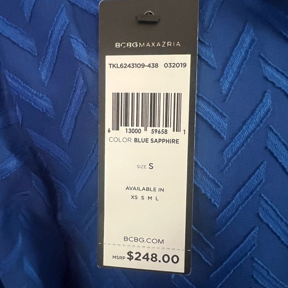 BCBGMaxazria Blue Long Sleeve Dress NWT - Picture 6 of 12